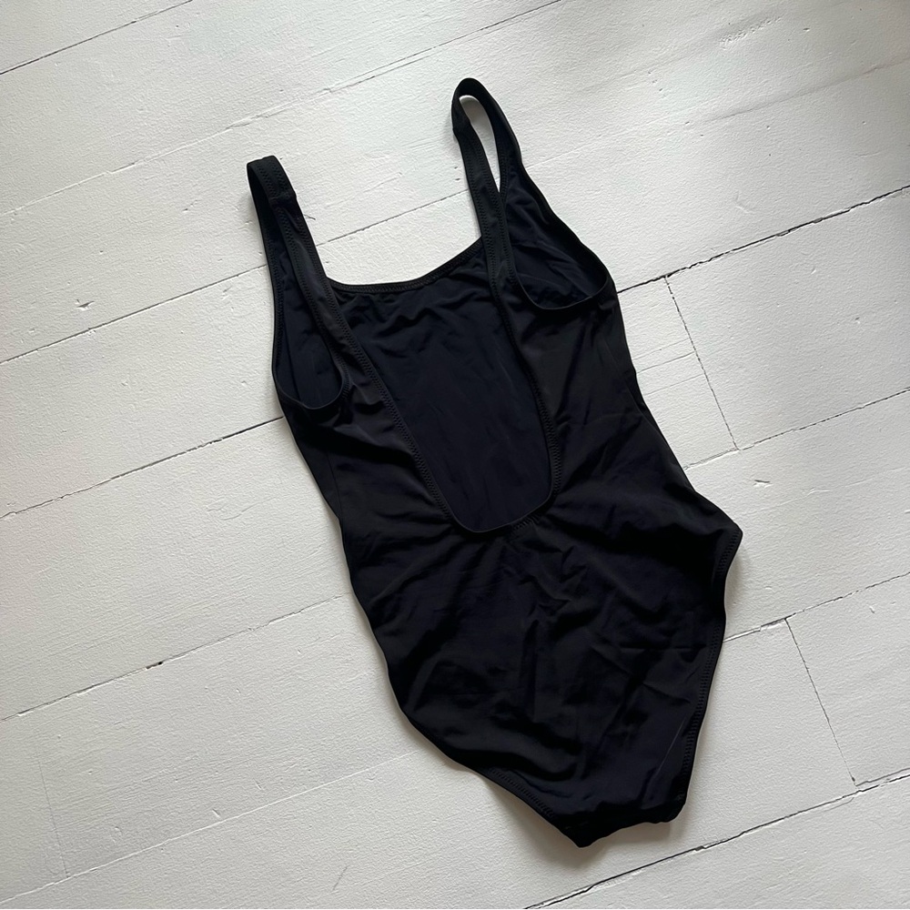 Solid and Striped Anne-Marie black basic one-piece size S